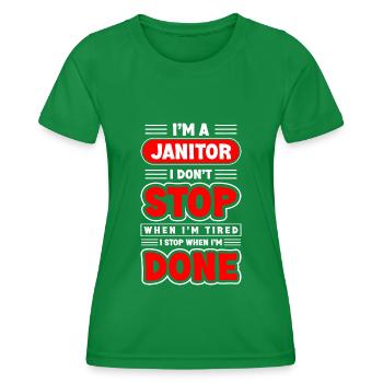 Nettoyeur de travail de gardien - T-shirt sport Femme - vert - Devant - AI Model Female 172 dark (172cm)