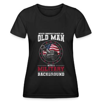 Leopard Kampf Waffen Bundeswehr - Frauen Funktions-T-Shirt - Schwarz - Vorne - AI Model Female 172 light (172cm)