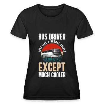 Fahrer Omnibus Arbeit Transport - Frauen Funktions-T-Shirt - Schwarz - Vorne - AI Model Female 172 light (172cm)