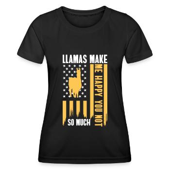 Kamel Nutztier Wolle - Frauen Funktions-T-Shirt - Schwarz - Vorne - AI Model Female 172 light (172cm)