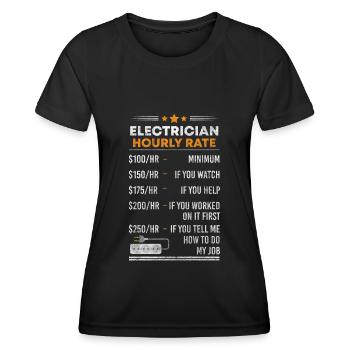 Électricité Artisanat Tension Foudre - T-shirt sport Femme - noir - Devant - AI Model Female 172 light (172cm)