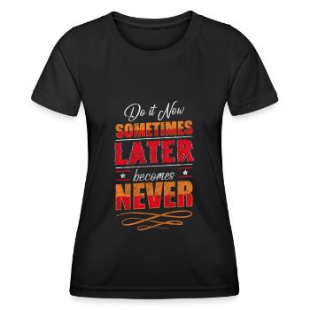 Uhr Lebenszeit Sand - Frauen Funktions-T-Shirt - Schwarz - Vorne - AI Model Female 172 light (172cm)