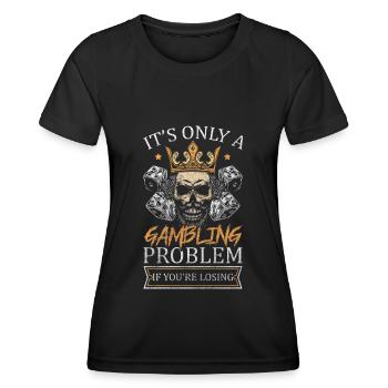 Spieler Casino Pokerface Full House - Frauen Funktions-T-Shirt - Schwarz - Vorne - AI Model Female 172 light (172cm)