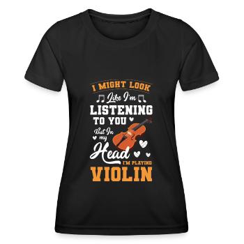 Violin, Instrument, Classical, String Instrument - Women's Functional T-Shirt - black - Front - AI Model Female 172 light (172cm)