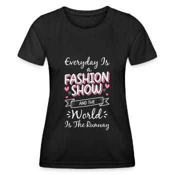Mode Mode Mode Défilé de mode Queen - T-shirt sport Femme - noir - Devant - AI Model Female 172 light (172cm)