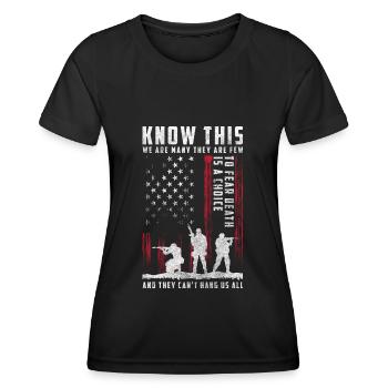 Krieg Flagge Freiheit Amerika - Frauen Funktions-T-Shirt - Schwarz - Vorne - AI Model Female 172 light (172cm)