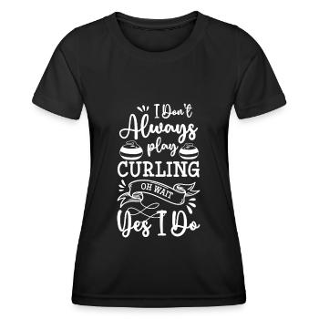 Piste de curling Équipe des joueurs de curling - T-shirt sport Femme - noir - Devant - AI Model Female 172 light (172cm)