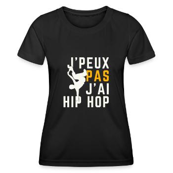 J peux pas j ai Hip Hop - T-shirt sport Femme - noir - Devant - AI Model Female 172 light (172cm)
