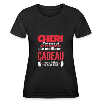 Schatz Valentinstag Liebespaar - Frauen Funktions-T-Shirt - Schwarz - Vorne - AI Model Female 172 light (172cm)