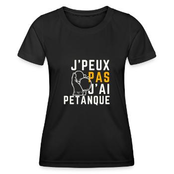 Ich kann kein Pétanque haben - Frauen Funktions-T-Shirt - Schwarz - Vorne - AI Model Female 172 light (172cm)