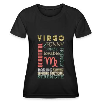 Horoscope Élément Planète - T-shirt sport Femme - noir - Devant - AI Model Female 172 light (172cm)