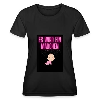 Es wird ein Mädchen - Frauen Funktions-T-Shirt - Schwarz - Vorne - AI Model Female 172 light (172cm)