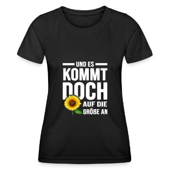 sonnenblume gartenglück im schrebergarten - Frauen Funktions-T-Shirt - Schwarz - Vorne - AI Model Female 172 light (172cm)