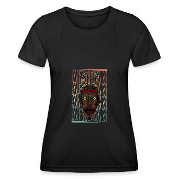 Africa Mask African Afro History - Women's Functional T-Shirt - black - Front - AI Model Female 172 light (172cm)