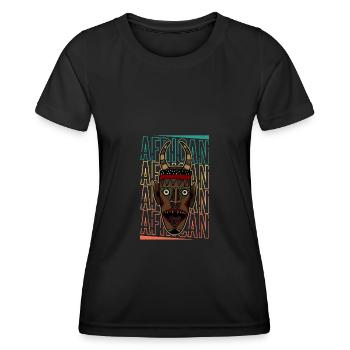 Africa Mask African Afro History - Women's Functional T-Shirt - black - Front - AI Model Female 172 light (172cm)