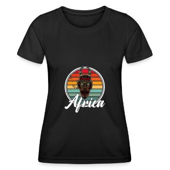Africa Mask African Afro History - Women's Functional T-Shirt - black - Front - AI Model Female 172 light (172cm)