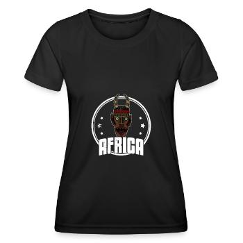 Africa Mask African Afro History - Women's Functional T-Shirt - black - Front - AI Model Female 172 light (172cm)