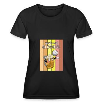 Volleyball Bier Biertrinker Volleyballtrainer - Frauen Funktions-T-Shirt - Schwarz - Vorne - AI Model Female 172 light (172cm)