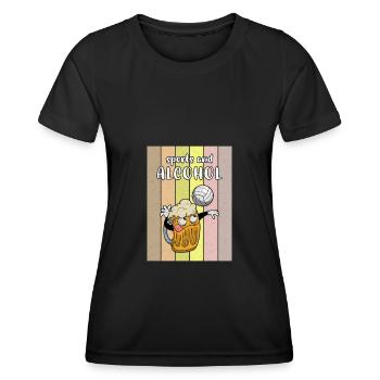 Volleyball Beer Beer Drinker Volleyball Coach - Women's Functional T-Shirt - black - Front - AI Model Female 172 light (172cm)