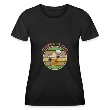 Volleyball Bier Biertrinker Volleyballtrainer - Frauen Funktions-T-Shirt - Schwarz - Vorne - AI Model Female 172 light (172cm)