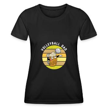 Volleyball Bière Buveur de bière Entraîneur de volleyball - T-shirt sport Femme - noir - Devant - AI Model Female 172 light (172cm)