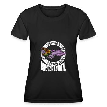 Quetzalcoatl Axolotl Mexiko Azteken Gottheit - Frauen Funktions-T-Shirt - Schwarz - Vorne - AI Model Female 172 light (172cm)