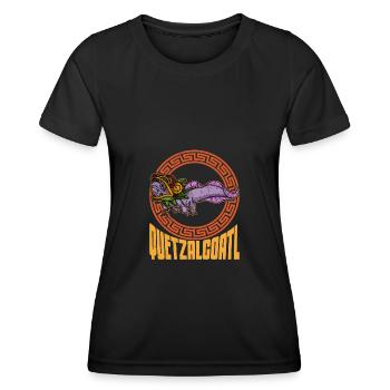 Quetzalcoatl Axolotl Mexiko Azteken Gottheit - Frauen Funktions-T-Shirt - Schwarz - Vorne - AI Model Female 172 light (172cm)