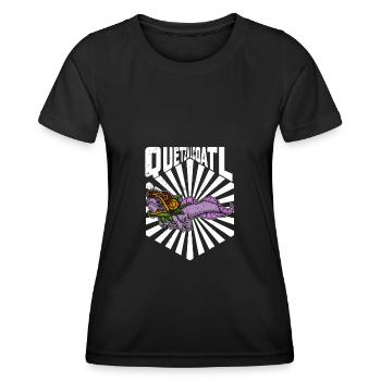 Quetzalcoatl Axolotl Mexiko Azteken Gottheit - Frauen Funktions-T-Shirt - Schwarz - Vorne - AI Model Female 172 light (172cm)
