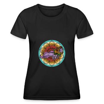 Quetzalcoatl Axolotl Mexiko Azteken Gottheit - Frauen Funktions-T-Shirt - Schwarz - Vorne - AI Model Female 172 light (172cm)