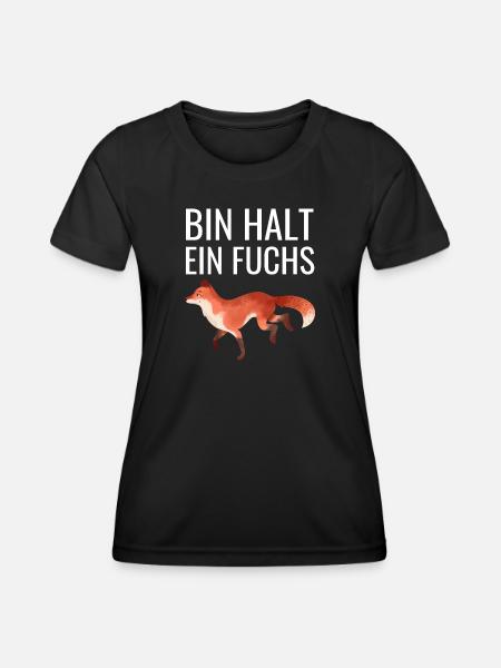Lustiges Geschenk Waldbewohner Waldtier Fuchs - Frauen Funktions-T-Shirt - Schwarz