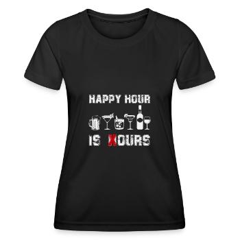 Happy Hour is ours - Frauen Funktions-T-Shirt - Schwarz - Vorne - AI Model Female 172 light (172cm)