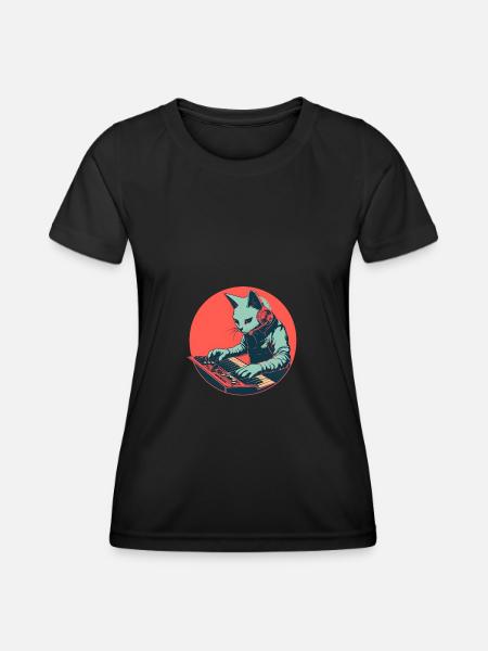 Synth Cat Style - Women's Functional T-Shirt - black