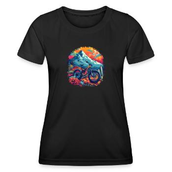 Mountain Bike Retrowave - Women's Functional T-Shirt - black - Front - AI Model Female 172 light (172cm)