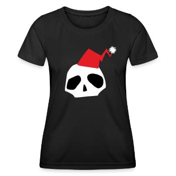 Crâne de Noël - T-shirt sport Femme - noir - Devant - AI Model Female 172 light (172cm)