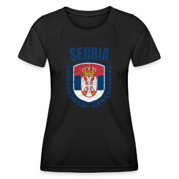Serbien - Frauen Funktions-T-Shirt - Schwarz - Vorne - AI Model Female 172 light (172cm)