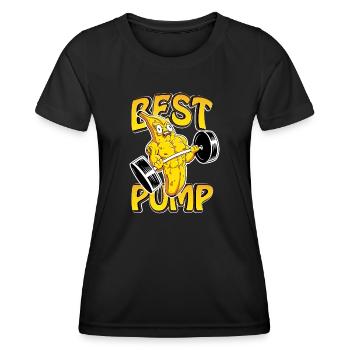 Pompes Meilleur cadeau de pompe - T-shirt sport Femme - noir - Devant - AI Model Female 172 light (172cm)