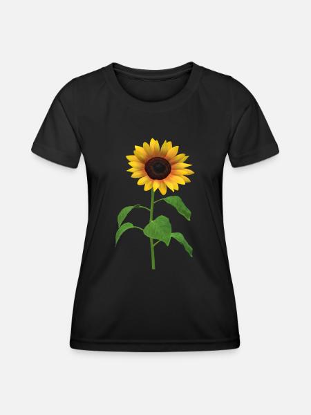 Sonnenblume Desgin - Frauen Funktions-T-Shirt - Schwarz