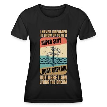 I Never Dreamed I'd Grow Up To Be A Super Sexy Boa - Frauen Funktions-T-Shirt - Schwarz - Vorne - AI Model Female 172 light (172cm)