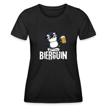 Bierguin Penguin Biertrinken Trinken Hopfen Saufen - T-shirt sport Femme - noir - Devant - AI Model Female 172 light (172cm)