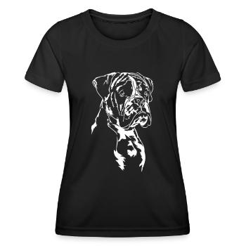 BOXER Portrait Hunde Hund Wilsigns - Frauen Funktions-T-Shirt - Schwarz - Vorne - AI Model Female 172 light (172cm)