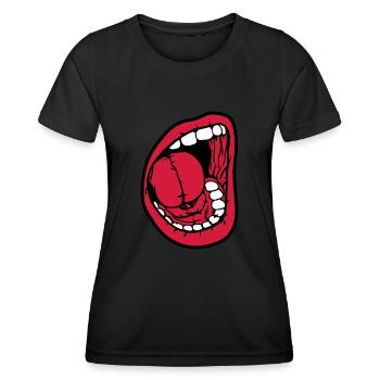 Crier bouche ouverte - T-shirt sport Femme - noir - Devant - AI Model Female 172 light (172cm)