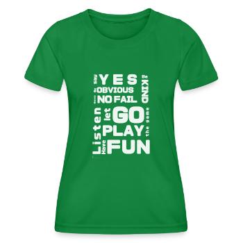 improv rules weiß - Frauen Funktions-T-Shirt - Kelly Green - Vorne - AI Model Female 172 dark (172cm)