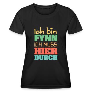 Vorname Name Fynn Geschenkidee - Frauen Funktions-T-Shirt - Schwarz - Vorne - AI Model Female 172 light (172cm)