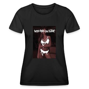 Lingerie // Gonna make you sweat - Women's Functional T-Shirt - black - Front - AI Model Female 172 light (172cm)