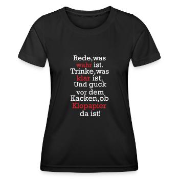wahr klar Klopapier - Frauen Funktions-T-Shirt - Schwarz - Vorne - AI Model Female 172 light (172cm)