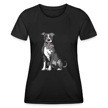 American Staffordshire Bull Terrier Staffy Dog - Women's Functional T-Shirt - black - Front - AI Model Female 172 light (172cm)