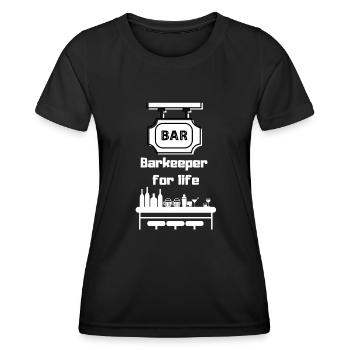 Barkeeper for Life - für Service Arbeiter - Frauen Funktions-T-Shirt - Schwarz - Vorne - AI Model Female 172 light (172cm)