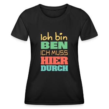 Ben - Frauen Funktions-T-Shirt - Schwarz - Vorne - AI Model Female 172 light (172cm)