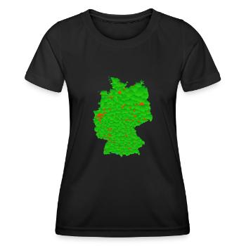 Bundesländer Deutschland Karte mit großen Städten - Frauen Funktions-T-Shirt - Schwarz - Vorne - AI Model Female 172 light (172cm)