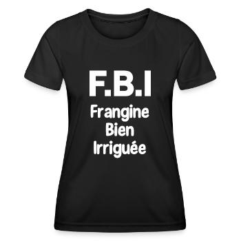F.B.I frangine bien irriguée - T-shirt sport Femme - noir - Devant - AI Model Female 172 light (172cm)